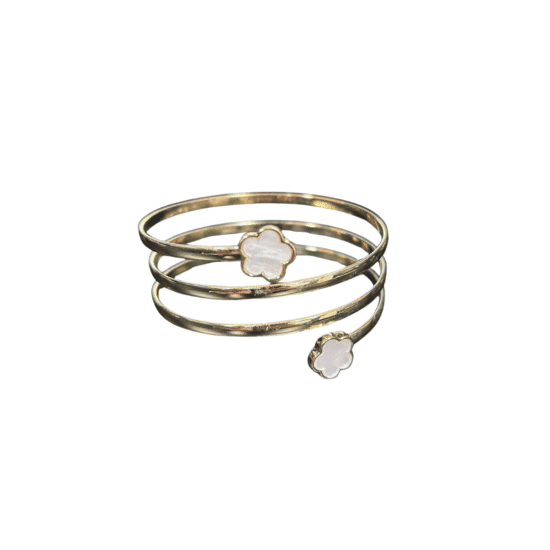 AROS - BIJU (14) BRACELETE L.M DOURADO FLOR LEN-1703-512