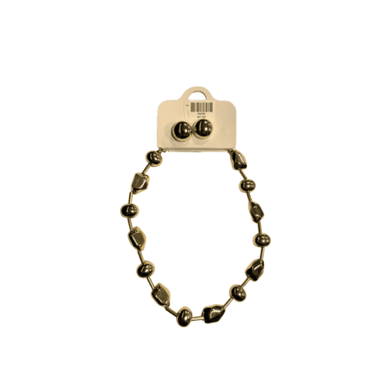 AROS - BIJU (15) COLAR COM BRINCO DOURADO L.M COL-40310