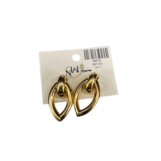 AROS - BIJU (20) BRINCO NW DOURADO OVAL 00022