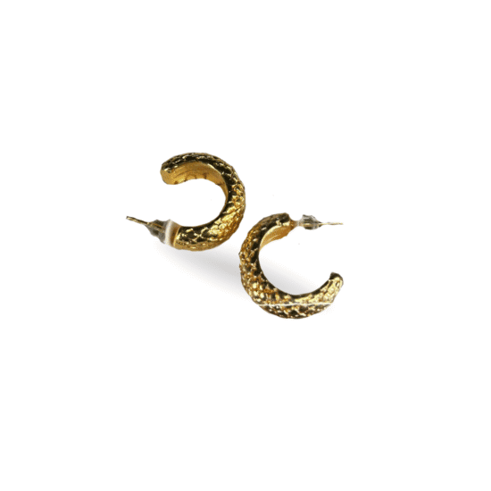 AROS - BIJU BRINCO FOLHEADO ARGOLA RISCADINHA DOURADO