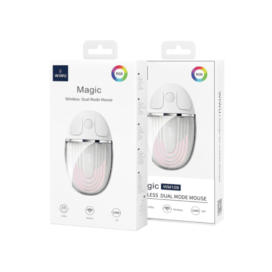 Diseño sin título (31) MOUSE DUAL MAGIC WIWU BRANCO -WIRELLESS 2.4GHZ