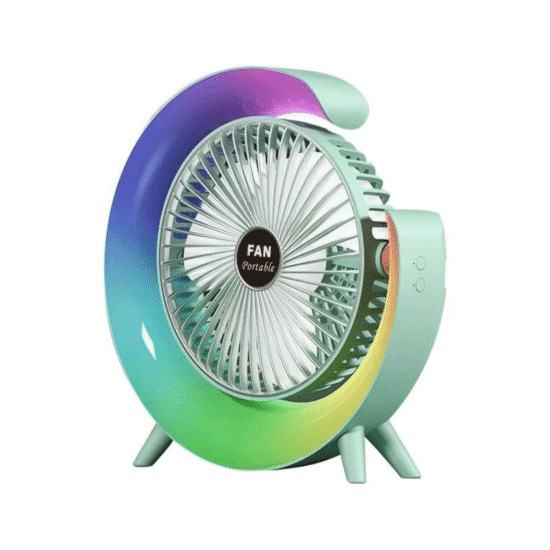 Diseño sin título (77) MINI VENTILADOR PORTÁTIL VERDE C/LUZ LED